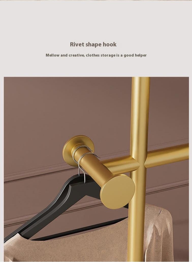SISGL حامل معاطف معدني حديث بتصميم قائم عصري ومرن مع قاعدة رخامية طبيعية، حامل ملابس متعدد الوظائف بشكل قوس، حامل معاطف معدني بطول 170 سم وعرض 40 سم لمساحة معيشة أنيقة ومنظمة لغرفة النوم، المدخل، غرفة المعيشة، المتجر، المكتب، متجر الملابس باللون الذهبي - Image 4
