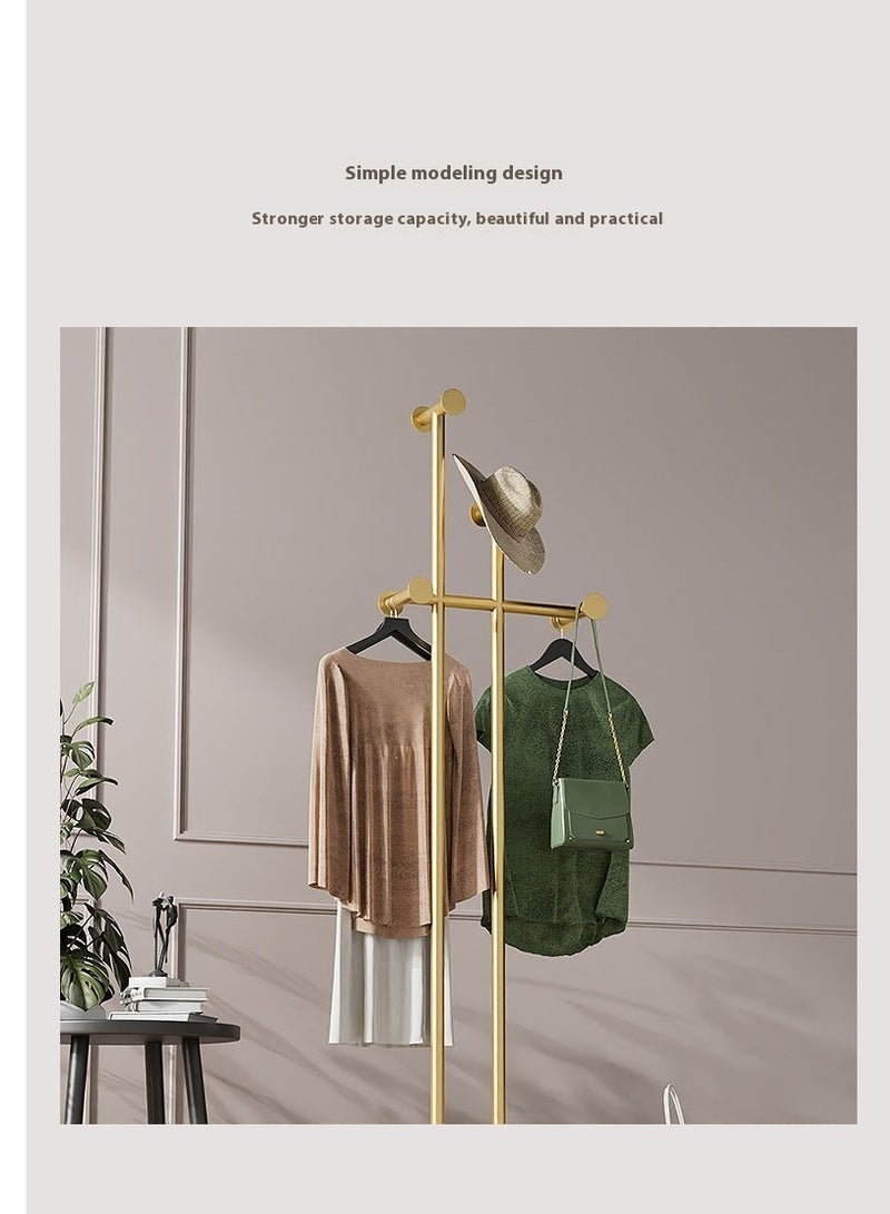 SISGL حامل معاطف معدني حديث بتصميم قائم عصري ومرن مع قاعدة رخامية طبيعية، حامل ملابس متعدد الوظائف بشكل قوس، حامل معاطف معدني بطول 170 سم وعرض 40 سم لمساحة معيشة أنيقة ومنظمة لغرفة النوم، المدخل، غرفة المعيشة، المتجر، المكتب، متجر الملابس باللون الذهبي - Image 5
