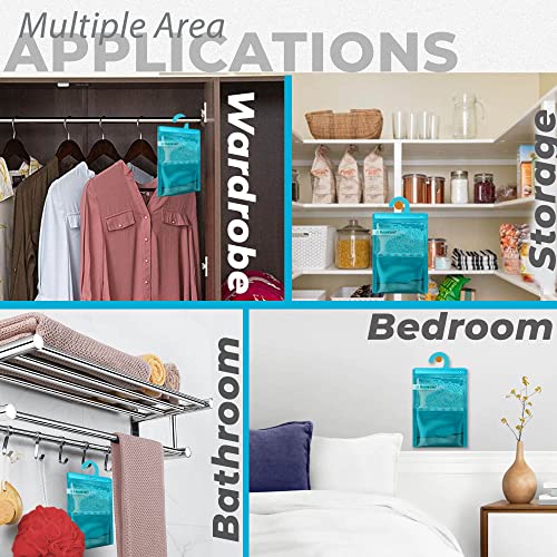 Humicure Moisture Absorber Dehumidifier Hanging Bags with 1 Litre Absorption Capacity for Wardrobe, Bathroom, Kitchen and Bedroom; Prevents Mould & Fungus (Pack of 2, 400gram each, Ocean Breeze) - Image 3