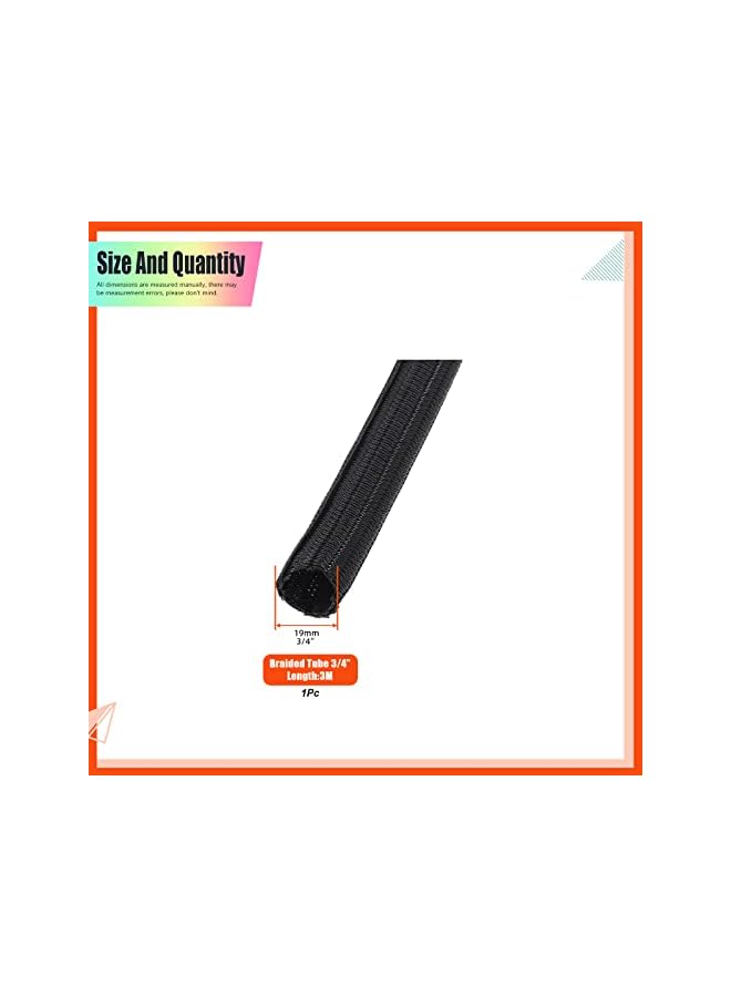 PROMASS 9.8 قدم - غلاف كابل مضفر مقاس 3/4 بوصة، غلاف كابل أنبوبي لحماية الأسلاك، غلاف كابل مقسم، غلاف مضفر قابل للتمدد لكابل الصوت والفيديو USB للكمبيوتر - Image 2