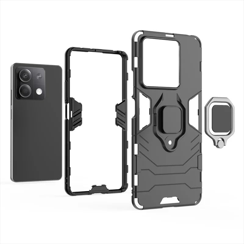 SPAZY CASE® Poco X6 Neo Back Cover | Dual Layer Armor Defender Full Body Protective + PC Hybrid Kickstand Back Case for Poco X6 Neo - Image 3