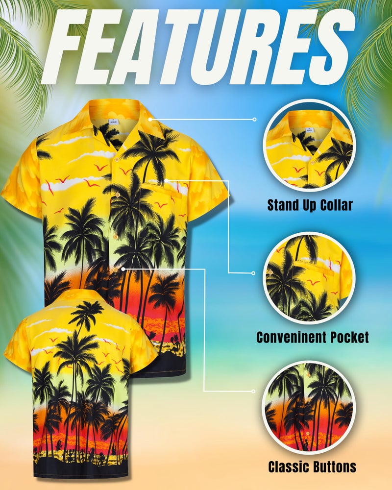 RED STAR Mens Hawaiian Shirt Loose Fit Cruise Shirts for Men - Mens Hawaiian Shirts Short Sleeve and Button Down Hawaiian Shirt for Men with Pocket S-3XL - Mens Beach Shirts Floral Tropical Shirts for Men - Image 4