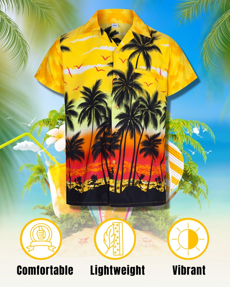 RED STAR Mens Hawaiian Shirt Loose Fit Cruise Shirts for Men - Mens Hawaiian Shirts Short Sleeve and Button Down Hawaiian Shirt for Men with Pocket S-3XL - Mens Beach Shirts Floral Tropical Shirts for Men - Image 5