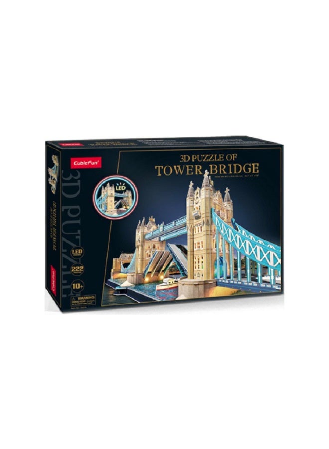 CubicFun Tower Bridge Battery Operated 3D Led Puzzle 222pcs - Image 1