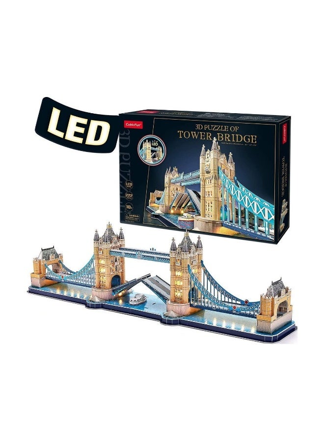 CubicFun Tower Bridge Battery Operated 3D Led Puzzle 222pcs - Image 2