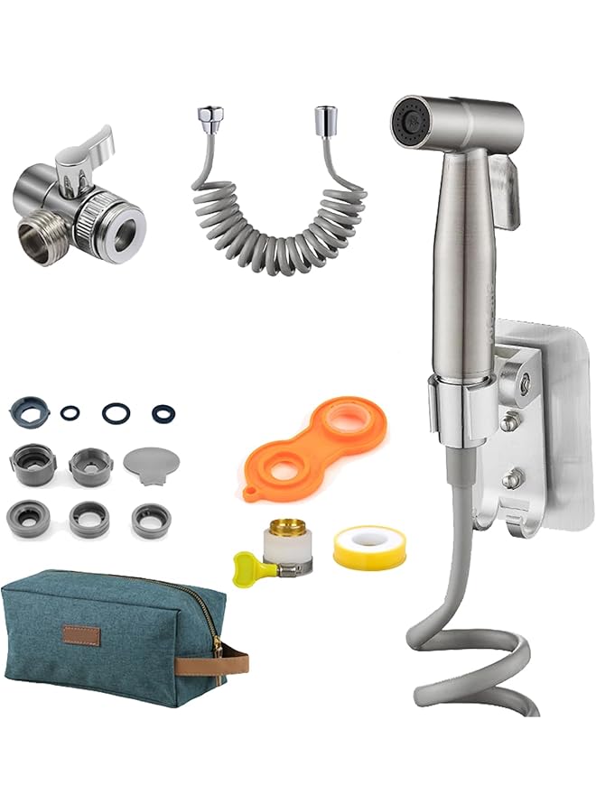 S-TOP Portable Travel Bidet Set | Travel Shattaf Set | Travel Bidet Sprayer | Connects to Mixer Tap | Shower Bidet Perfect for Travel Douche Pet Washing | 4M Telescopic Pipe | Travel Bag for Easy Storage - Image 1