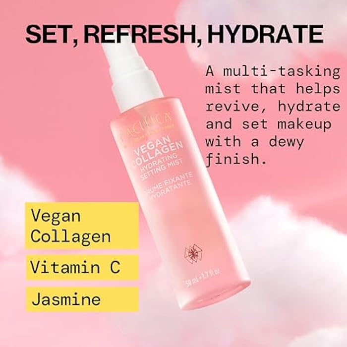 Pacifica Beauty Vegan Collagen Hydrating Setting Mist – Hydrating Illuminating Face Primer for Dewy Skin, w/Vegan Collagen & Squalane for Radiant Glow, Soft-Focus Pore Blurring Makeup Base - Image 2