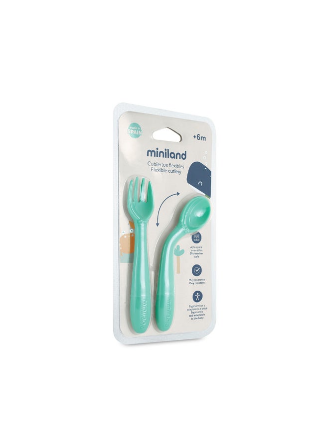 Miniland Children's Flexible Spoon and Fork Set (Ocean) - Image 5