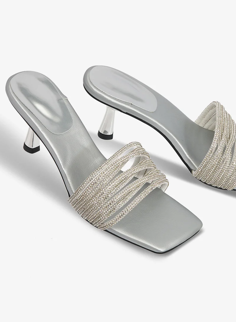 Khizana Silver heeled_sandals for Women | Best Price UAE