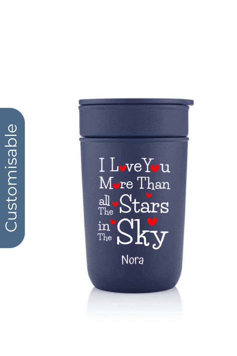 Hans Larsen Personalised Premium Ceramic Tumbler With Recycled Protective Sleeve - Blue - Image 1