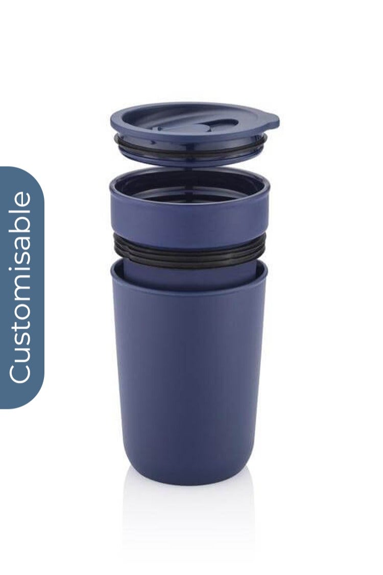 Hans Larsen Personalised Premium Ceramic Tumbler With Recycled Protective Sleeve - Blue - Image 2