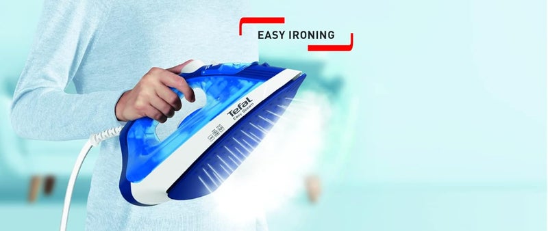 تيفال إيزي ستيم (TEFAL Easy Steam) | مكواة بخار | طبقة غير لاصقة | مضادة لترسب الرواسب | سعة 220 مل | قوة 1200 واط | لون أزرق | رقم الموديل: FV1941M0 - Image 4