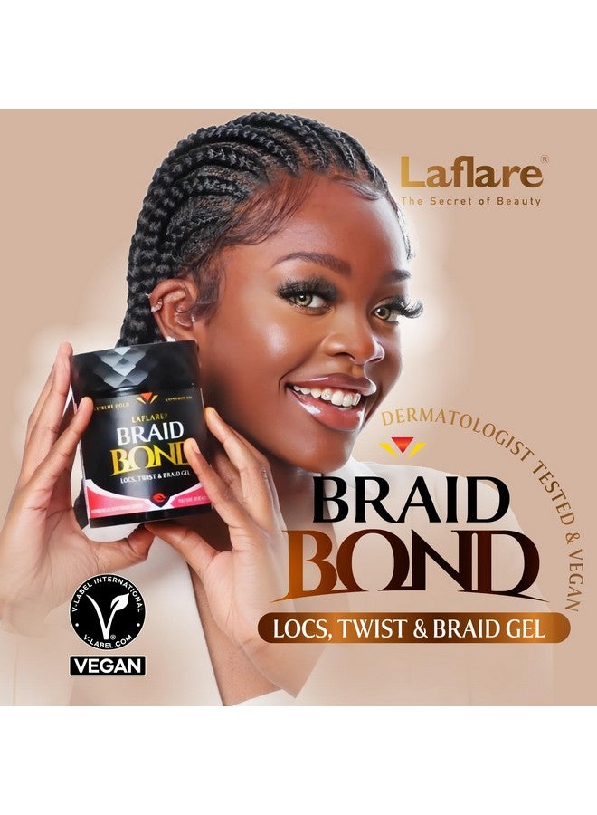 Laflare Aflare 1 Lb Braid Gel Extreme Hold For Natural & Kids Hair Vegan Professional Conditioning Nourishing Shine Gel For Braiding Locs Afro Twist Hair. (Cherry) - Image 3