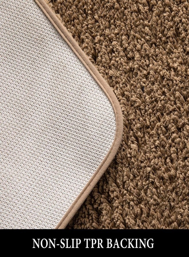 StromX Bathroom Rug Non-Slip Washable Bath Mat Soft Fluffy Bath Rug Shaggy High Pile Microfibre Bath Mat Bathroom Kitchen Bedroom and Door (45x75 Cm Sand) Pack of 1 Rectangular - Image 4