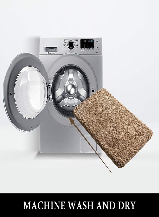 StromX Bathroom Rug Non-Slip Washable Bath Mat Soft Fluffy Bath Rug Shaggy High Pile Microfibre Bath Mat Bathroom Kitchen Bedroom and Door (45x75 Cm Sand) Pack of 1 Rectangular - Image 5