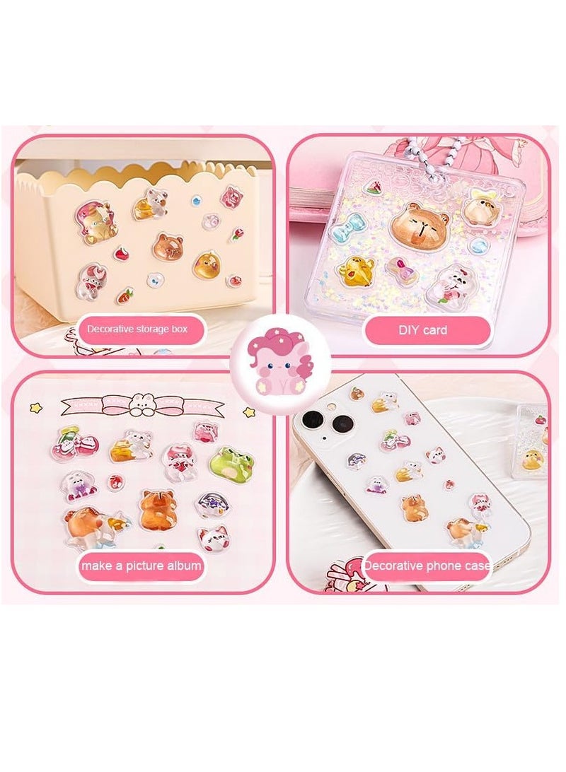 3D Puffy Stickers Thick Puffy Stickers, 4 Sheets 200PCS Kawaii Resin Decorative Stickers Cute Cartoon Animal Cat Dog Penguin Birds Reusable Puff Stickers for Phone Case, Notebook, Scrapbooking  - Image 2