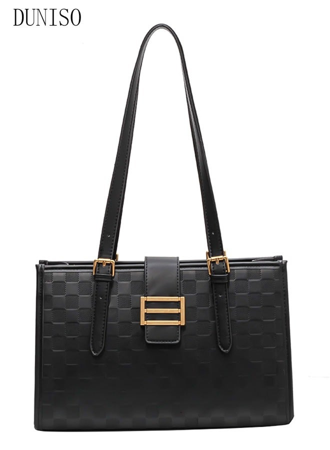 DUNISO Women's Shoulder Tote Bag Faux Leather Handbag for Women Large Capacity Messenger Fashionable Travel Shoulder Bag for Ladies Girls College Students - Image 2