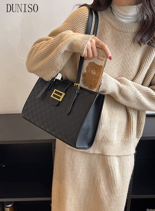 DUNISO Women's Shoulder Tote Bag Faux Leather Handbag for Women Large Capacity Messenger Fashionable Travel Shoulder Bag for Ladies Girls College Students - Image 5