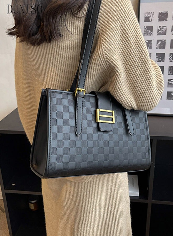 DUNISO Women's Shoulder Tote Bag Faux Leather Handbag for Women Large Capacity Messenger Fashionable Travel Shoulder Bag for Ladies Girls College Students - Image 1