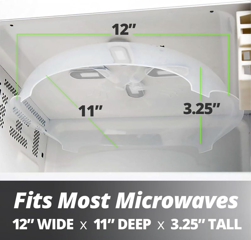 HOVER COVER Magnetic Splatter Cover, 12-Inch Clear BPA-Free Food Lid, Vented Plate Guard with Steam Vents, Anti-Splash Microwave Lid - Heather Gray - Image 2