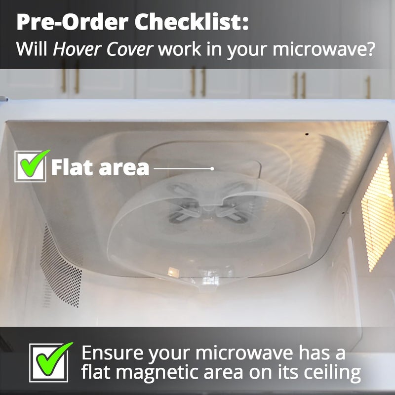 HOVER COVER Magnetic Splatter Cover, 12-Inch Clear BPA-Free Food Lid, Vented Plate Guard with Steam Vents, Anti-Splash Microwave Lid - Heather Gray - Image 3