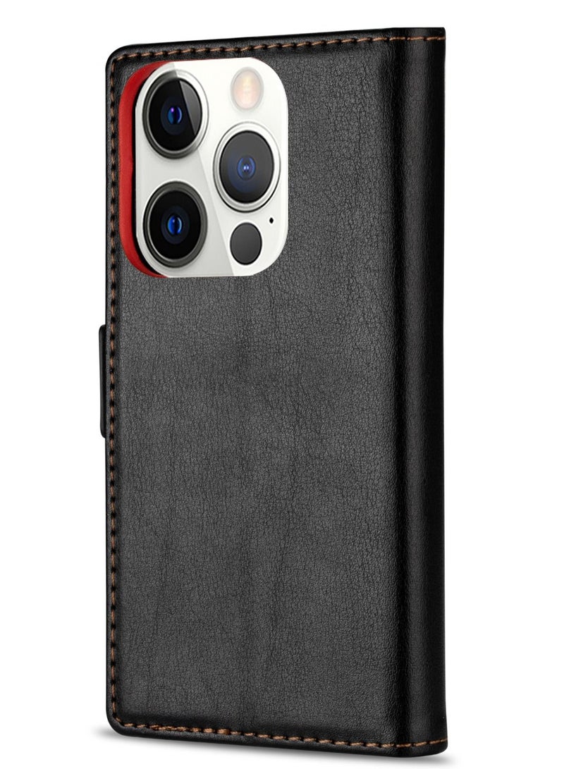 Suteni Flip Cover Leather Protective Hidden Card Slots Phone Case for iPhone - Image 2