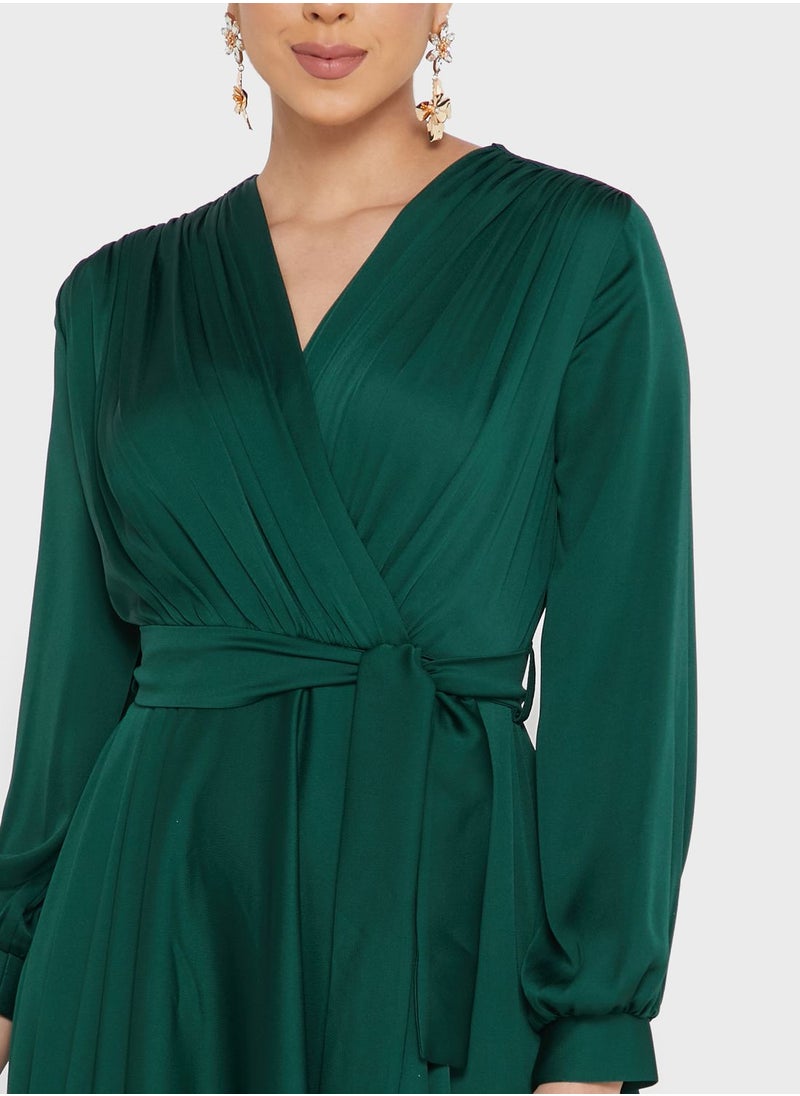Khizana Wrap Detail Belted Dress  - Image 3