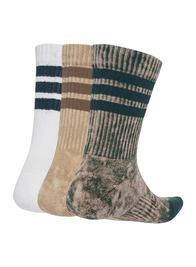 Adidas 3S C Crw Wsh 3P Brown Training Socks For Unisex 10K - 11.5K