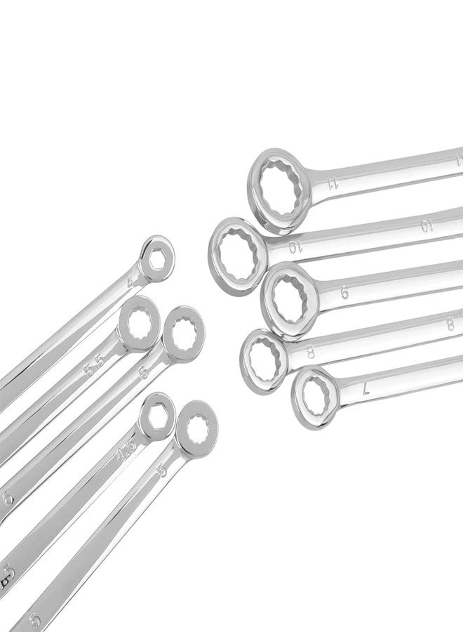 آيتش مجموعة مفاتيح ربط من Eyech مكونة من 10 قطع، مجموعة مفاتيح ربط مترية صغيرة مفتوحة وطرف صندوقي مع أداة مفتاح ربط مزدوجة الغرض وحلقة تروس ومفتاح ربط يدوي للسيارة 4 مم - 11 مم - Image 5