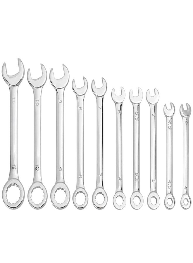 آيتش مجموعة مفاتيح ربط من Eyech مكونة من 10 قطع، مجموعة مفاتيح ربط مترية صغيرة مفتوحة وطرف صندوقي مع أداة مفتاح ربط مزدوجة الغرض وحلقة تروس ومفتاح ربط يدوي للسيارة 4 مم - 11 مم - Image 3