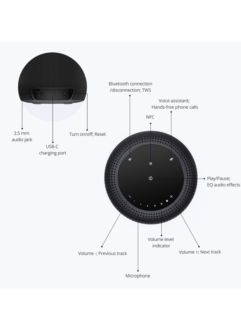 Tronsmart - Tronsmart Element T6 Max 60W Bluetooth & Wi-Fi Speaker - Black | 360° Sound, IPX5 Splash-Resistant, Up to 20 Hours Playtime, NFC & Voice Assistant Support, Elegant Design - Image 1