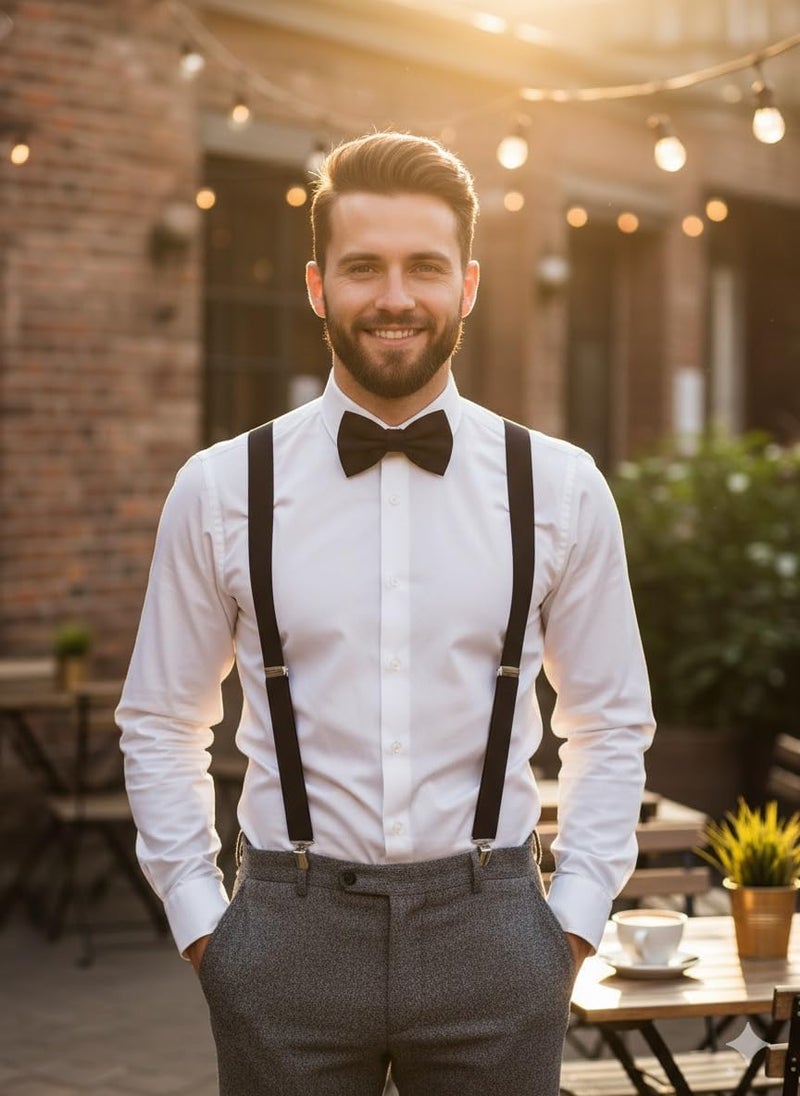 Trilece Men’s Suspenders and Bow Tie Set – Adjustable Y-Back Suspenders with Matching Bow Tie for Weddings and Formal Wear - Image 5