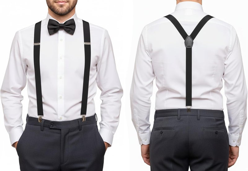 Trilece Men’s Suspenders and Bow Tie Set – Adjustable Y-Back Suspenders with Matching Bow Tie for Weddings and Formal Wear - Image 4