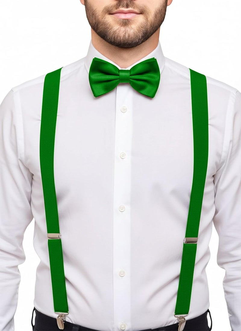 Trilece Men’s Suspenders and Bow Tie Set – Adjustable Y-Back Suspenders with Matching Bow Tie for Weddings and Formal Wear - Image 1