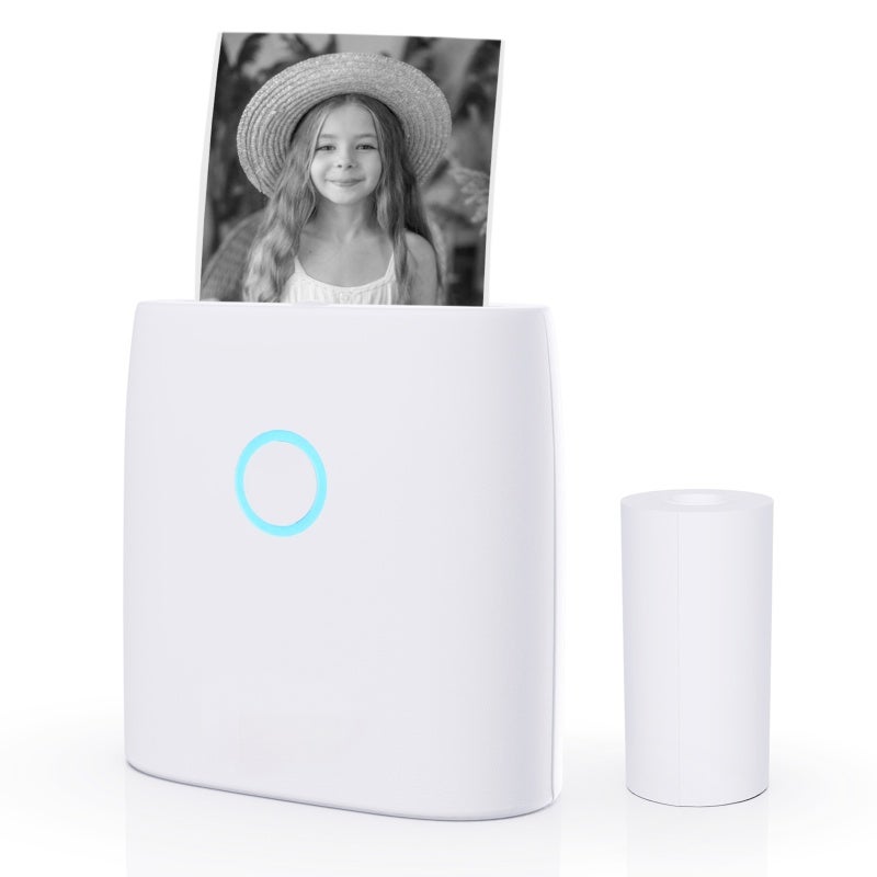 Mini Thermal Printer: White 300Dpi Hd Ink-Free Wireless Pocket Instant Photo Printer - Compact Cute App-Enabled Portable Thermal Printer for Scrapbooking Journaling Diy Lists - Image 1