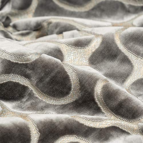 Yangest Silver Grey Square Throw Pillow Cover Wavy Velvet Cushion Cover Modern Zippered Pillowcase for Sofa Couch Bedroom Living Room Chair, 18 x 18 Inch - Image 3