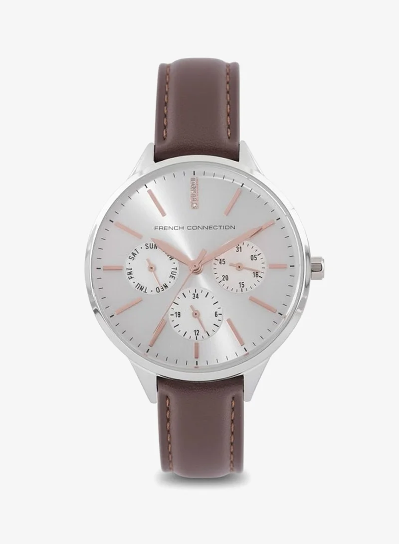 French Connection French Connection Women's Chronograph Watch Brown Strap