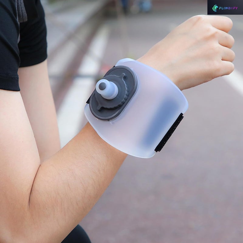 FLOMBIFY FLOMBIFY LS12 Sports Wrist Water Bottle Running Wearable HandsFree Silicone 200ml Water Bottle Portable Reusable Leak Proof Bottle for Travel Camping Rock Climbing Jogging Hiking Marathon Cycling  - Image 2