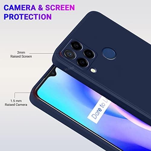 LIRAMARK Silicone Soft Back Cover Case for Realme C15 (Blue) - Image 2