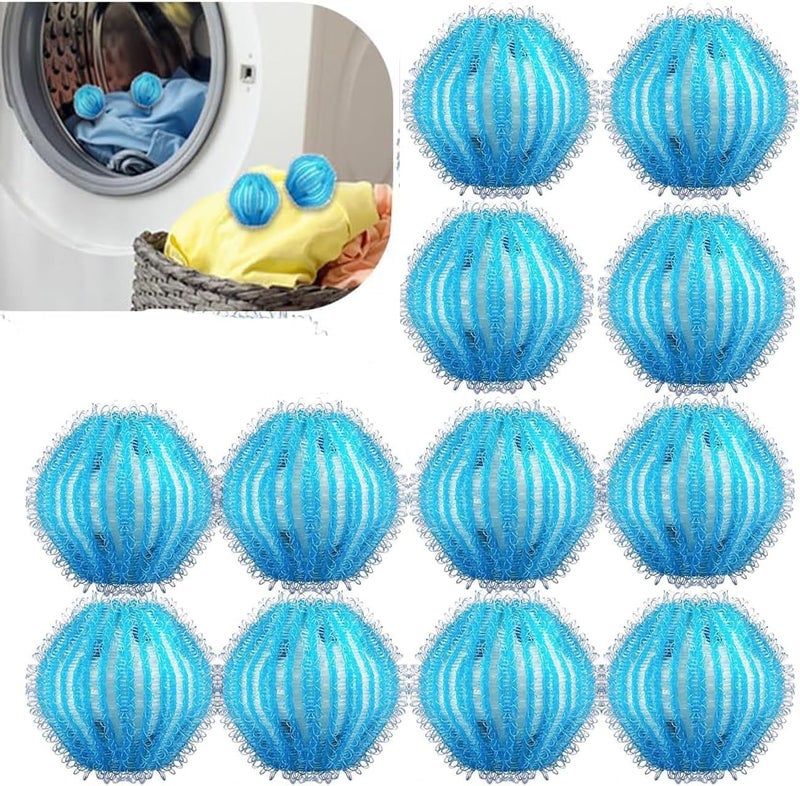 wdcfxy [12 Pack] Reusable Pet Hair Remover for Laundry - Dog Hair Catcher Dryer Sheets with Non-Damage Design, Fits Clothes/Bedding/Washer Machine - 2X Efficiency Lint Traps - Image 1