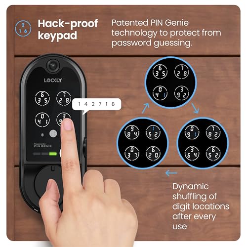 Lockly Vision Smart Lock, HD Video Doorbell Smart Locks for Front Door, Fingerprint Door Lock, Touchscreen Keypad, App Control, No Monthly Fee, Auto Lock - Matte Black - Image 5