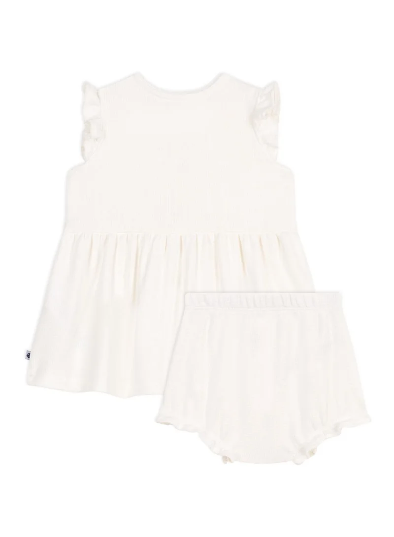 Petit Bateau Ruffled White Dress