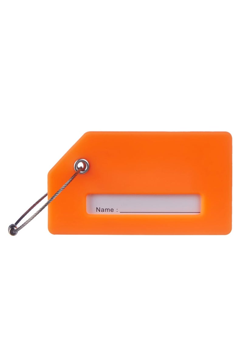 Silicone Luggage Tag, With Name ID Card Quickly Spot Luggage Suitcase, Anti-lost Tag, Personality Tag 6 Pack Luggage Tags Bag Tag Stainless Steel Loop (Orange) - Image 5