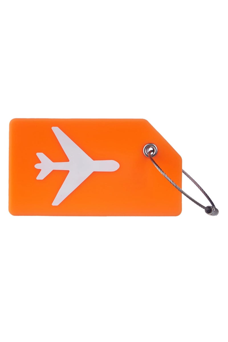 Silicone Luggage Tag, With Name ID Card Quickly Spot Luggage Suitcase, Anti-lost Tag, Personality Tag 6 Pack Luggage Tags Bag Tag Stainless Steel Loop (Orange) - Image 4