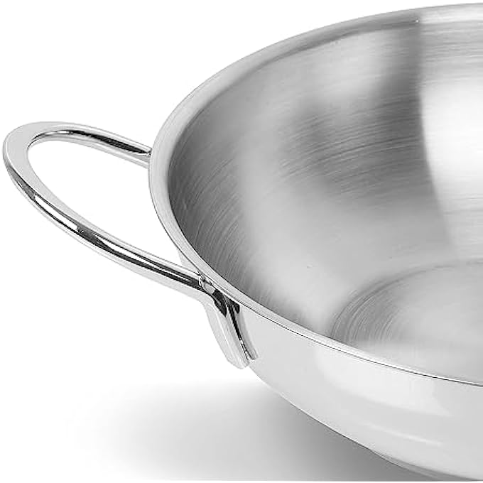 براديب موقد غاز كاداي الحثي، متوافق مع 304 درجة طعام، لمسة نهائية عاكسة، مقابض مقاومة للحرارة، توزيع متساوي للحرارة، آمن للاستخدام في غسالة الأطباق، غطاء زجاجي، سعة 24 لترًا - Image 3