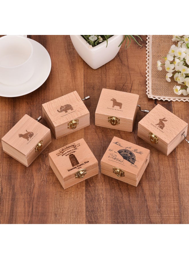 Wooden Hand Music Box Music Box Wooden DIY Pattern Creative Home Decoration Holiday Gift-Color:Beech Round Box Totoro-Dimensions:Tracks Are Random (please Contact Customer Service For Notes If Required)  - Image 3