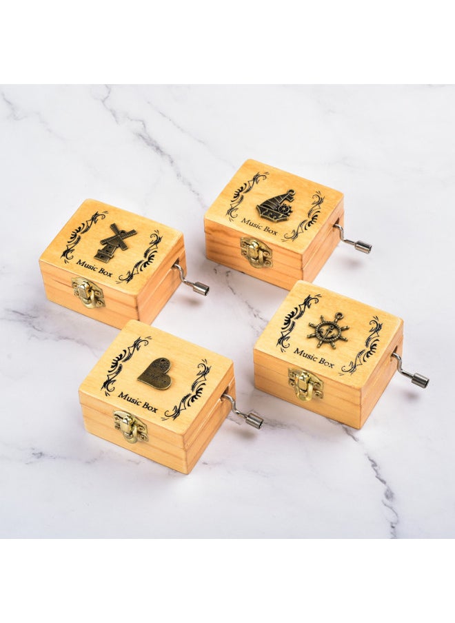 Wooden Hand Music Box Music Box Wooden DIY Pattern Creative Home Decoration Holiday Gift-Color:Beech Round Box Totoro-Dimensions:Tracks Are Random (please Contact Customer Service For Notes If Required)  - Image 4