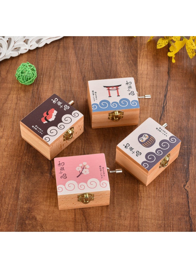 Wooden Hand Music Box Music Box Wooden DIY Pattern Creative Home Decoration Holiday Gift-Color:Beech Round Box Totoro-Dimensions:Tracks Are Random (please Contact Customer Service For Notes If Required)  - Image 2
