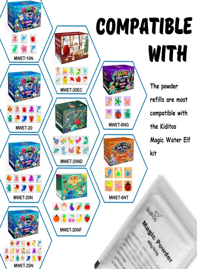 Kiditos Magic Water Elf Powder Refill,Aqua Fairy Water Gel Kit Powder Refill,5 Packs - Image 4