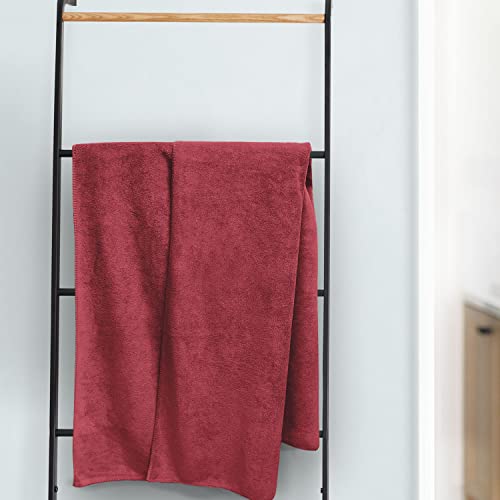 Sassoon Venir Microfiber 1 Piece Men Bath Towel 450 GSM (70x145cm, Crimson Color) Ultra Soft Material, Towel for Daily use - Image 2
